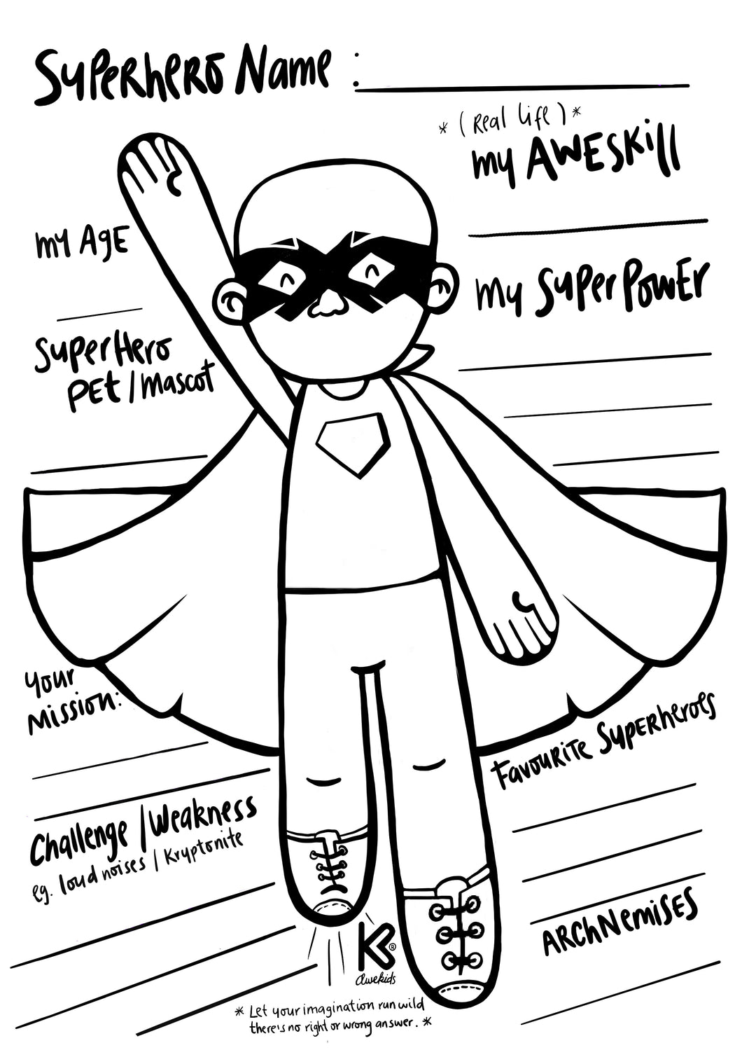 Superhero Colouring - Fill in the Blanks